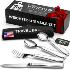 Weighted Utensils for Tremors and Parkinsons, Heavy Weight Stainless Steel