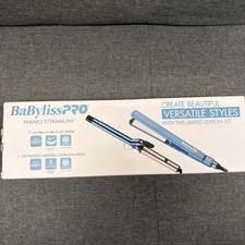 NEW BaByliss PRO Nano Titanium 1" Ultra-thin Flat Iron  1" Curling Iron Set