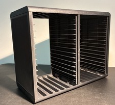 VINTAGE OpenStock 30 CD Storage Jewel Case Holder Rack Open Stock Black Desktop