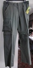 Boy Scouts Of America Youth Canvas Convertible Zip Uniform Pant Green 14 NWT