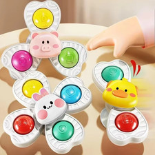 Suction Cup Spinner Toys 3pcs Spinning Top Baby Toys For 1 2 Year Old Boys Gifts