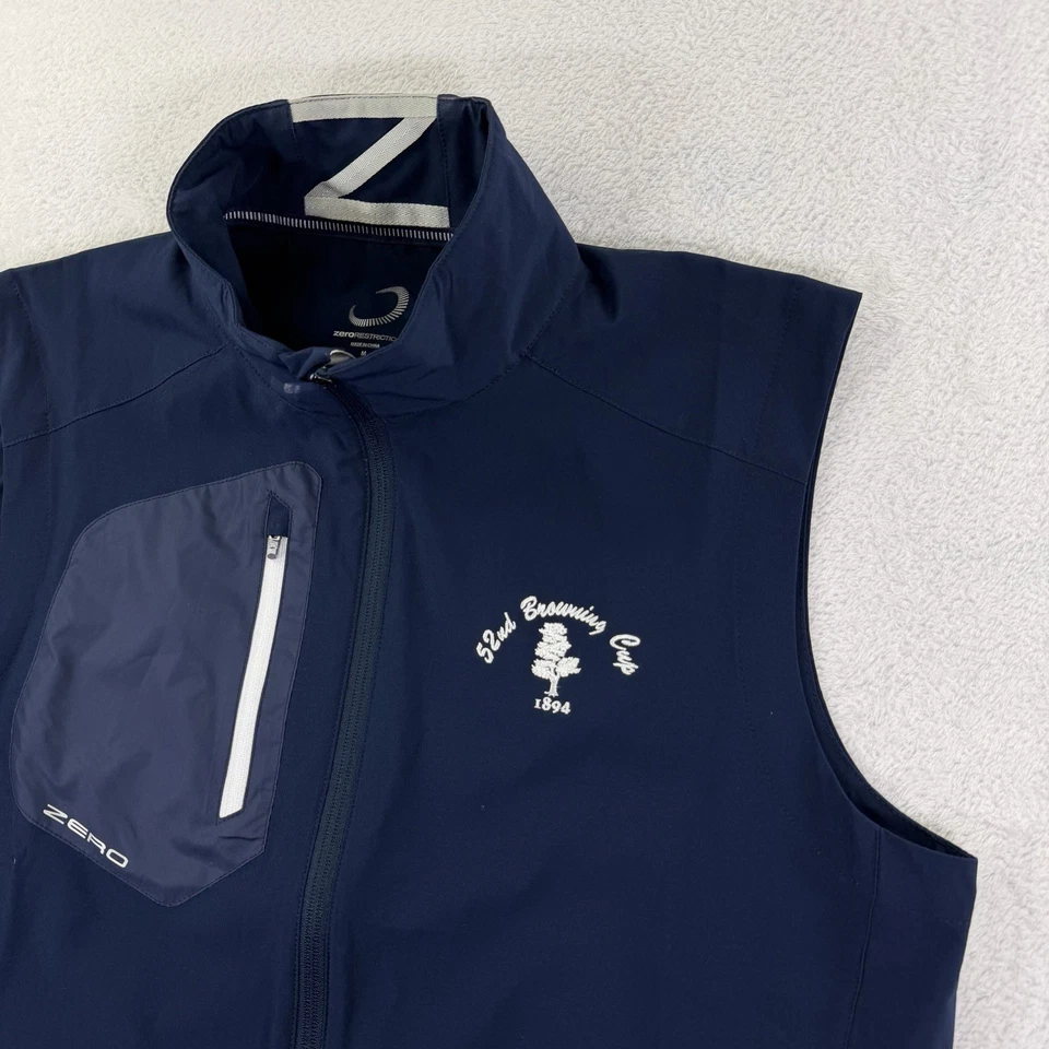 Chaleco de golf Zero Restriction Z700 para hombre M azul marino Weston Golf Club 52nd Browning Cup Foto 3 de 4