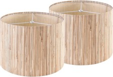 GO SO 13 IN Drum Boho Lamp Shades Set of 2 Medium, Farmhouse Lamp Shade for T...