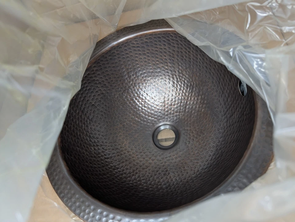 Barclay 6722-AC Aldwyn 15 Inch Single Basin Undermount Copper Bathroom Sink - Image 4 of 4