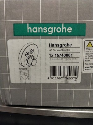 Hansgrohe 15743001 ShowerSelect S Round 2 Funct. Thermostatic Valve Trim Chrome
