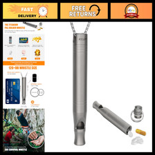 Portable Titanium Emergency Whistle with Pill Holder, Waterproof 120dB Survival