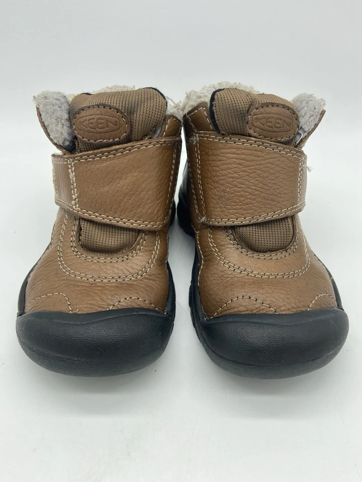 Keen Boots Toddler Kids Youth Size 10 Kootenay Brown Leather Lined Winter Snow - Image 2 of 4