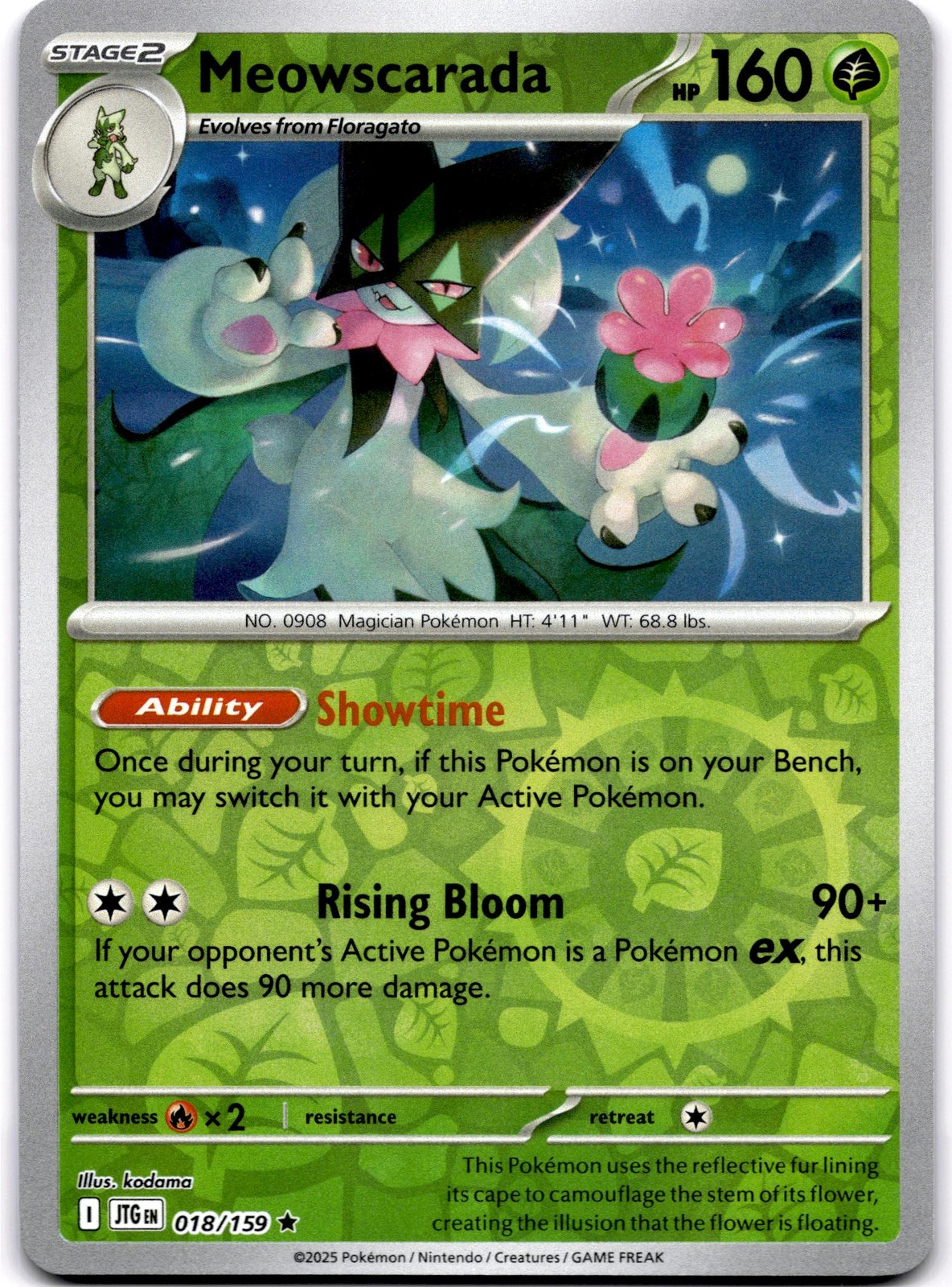 Meowscarada Reverse Holo Rare SV09: Journey Together 018/159 NM Pokemon