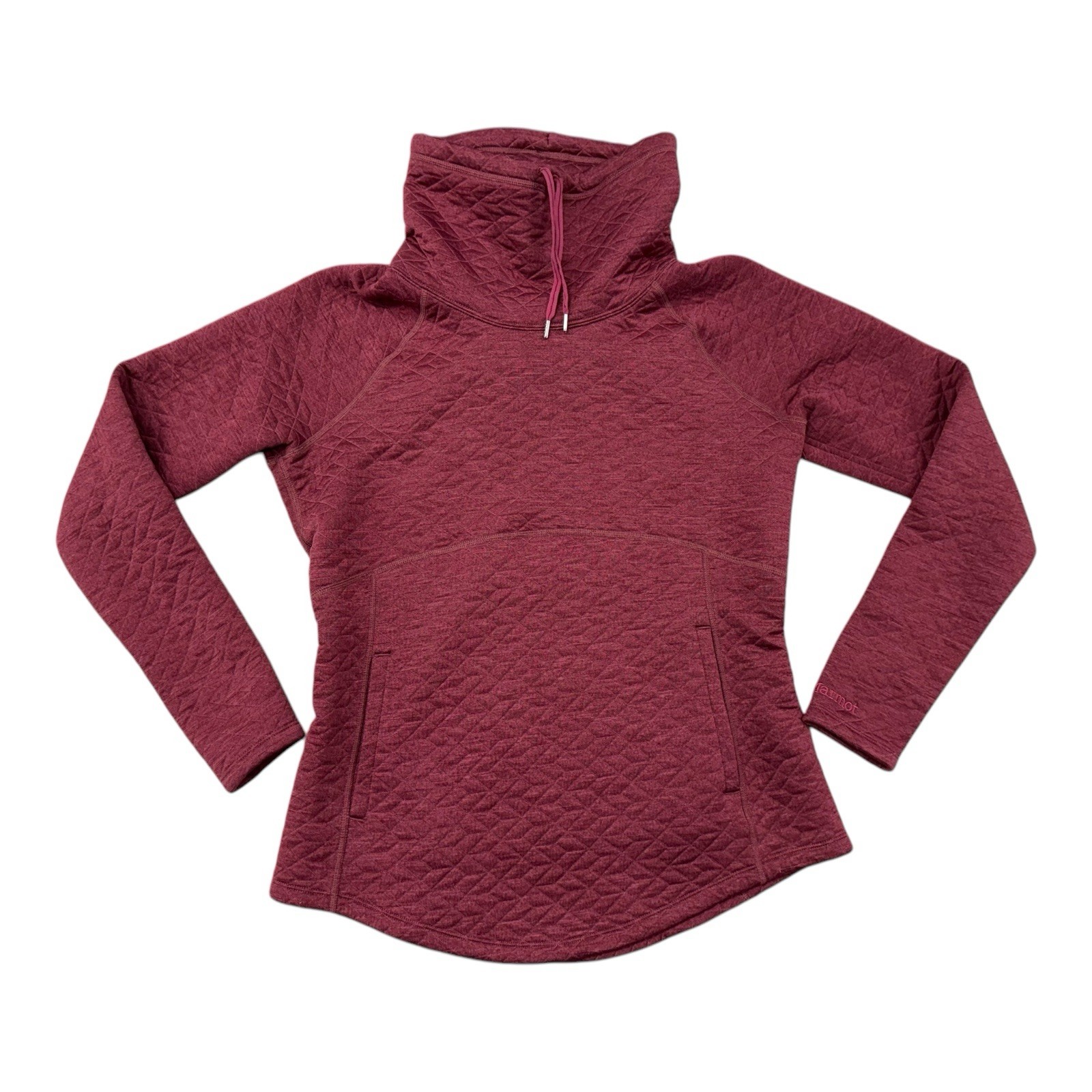 Sudadera Pullover Marmot Annie Acolchada Manga Larga Capucha Cuello Borgoña Grande