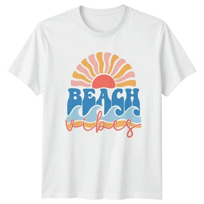 Beach Vibes Boho Sommer T-Shirt Retro Sun & Waves Tee