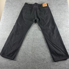 Levis 505 Jeans Mens 38x30 Black Regular Straight Denim Pants Five Pocket Cotton
