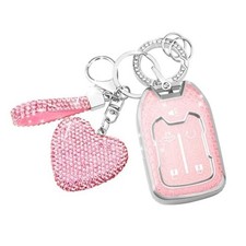 Key Fob Cover for Chevy GMC Acadia Silverado Sierra 5 Buttons 5-silver Pink