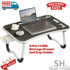 Laptop Bed Desk Foldable Portable Laptop Table Breakfast Tray Stand Stable