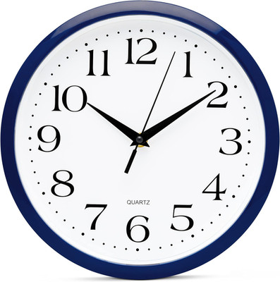 Navy Wall Clock Silent Non Ticking - 10 Inch Quality Quartz Battery Operated rou