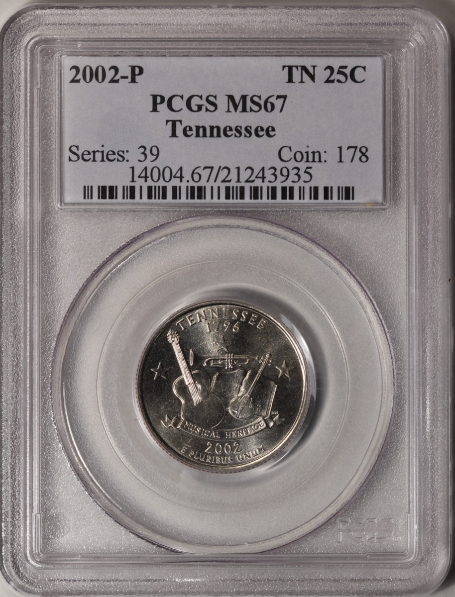 2002 Tennessee State Quarter PCGS MS-67 - Old Series Holder! | eBay