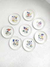 8 assiettes à dessert / fromage - faïence de Gien - Chansons françaises