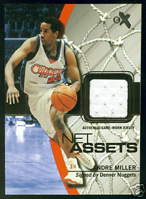 LOS ANGELES CLIPPERS UTAH UTES 2003 FLEER NET ASSETS ANDRE MILLER JERSEY CARD
