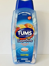 TUMS Antacid Fruit Smoothies Extra Strength 750mg 250 Chewable Tablets