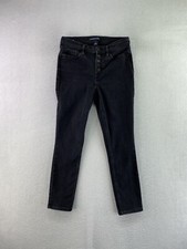 Calvin Klein Womens Size 29 W29 L26 Black High rise Button Fly Skinny Jeans