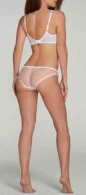 AGENT PROVOCATEUR SEXY MAYBELLE WHITE/PEACH BRIEF SIZE 2 SMALL UK 8 BNWT