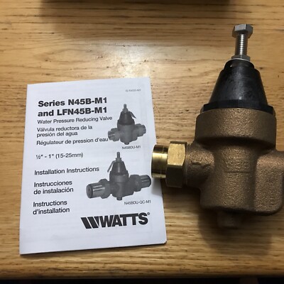 Watts Water Pressure Reducing Valve 1/2  Bypass NEW Brass NIB