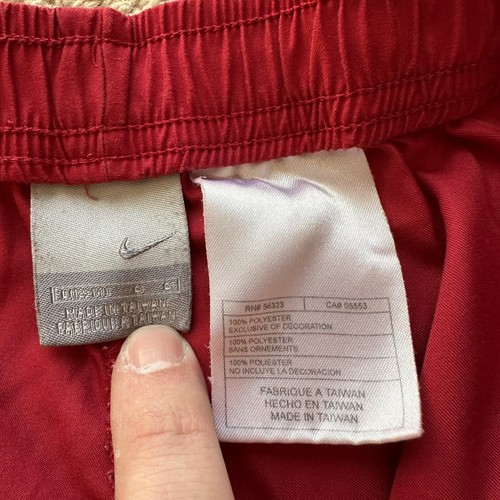 Nike Track Pants Boys Large 30x28 Red Striped Polyester Pockets Joggers - Picture 4 of 14