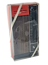 Vintage Park Sherman Tempo Telephone Index Mid Century #5030 Black & Walnut