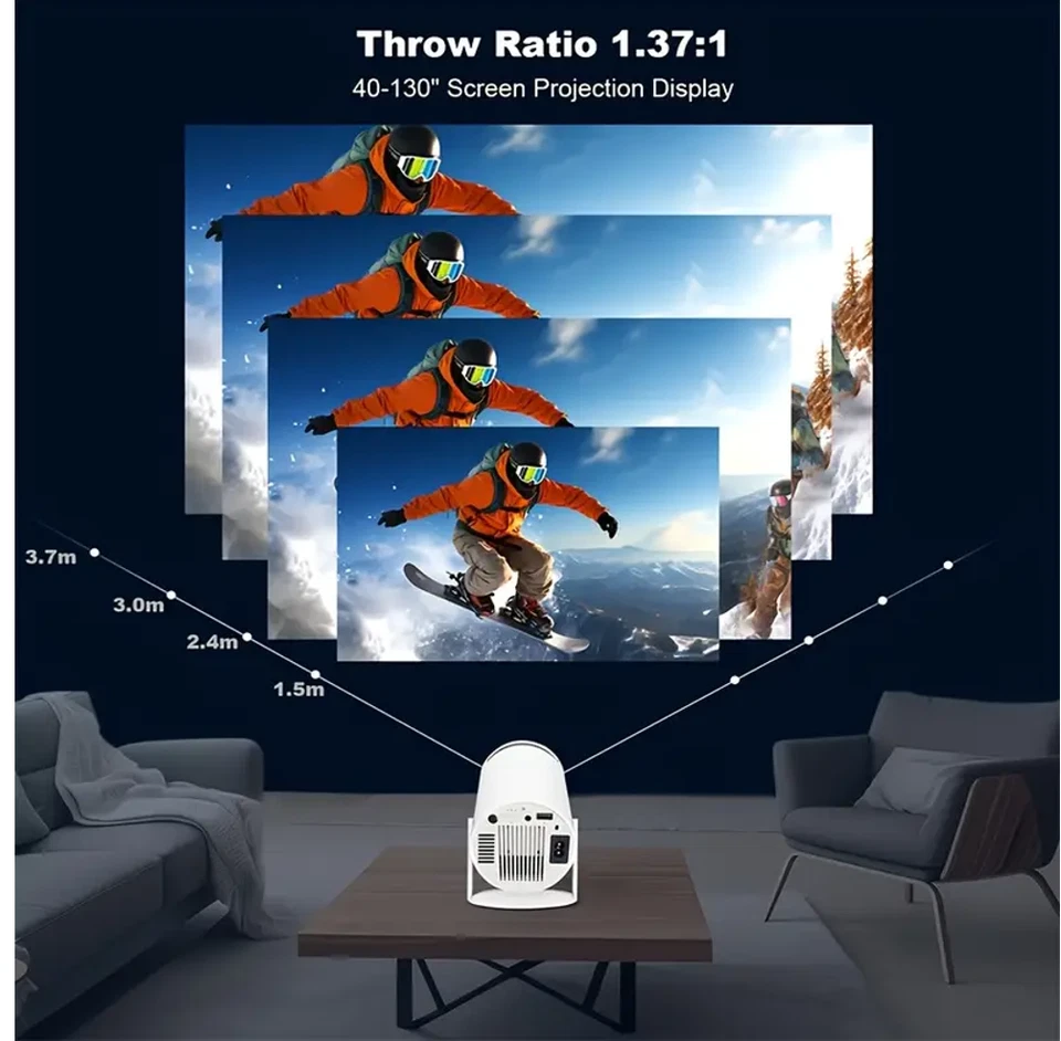 MINI PROJECTOR W/ANDROID 11 HD DUAL WIFI6 5G+2.4G, 720P (Bright Lite-Low Price!) - Image 4 of 4