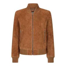 Women Retro Black Goat Suede Leather Bomber Varsity Jacket | Gift For Her |