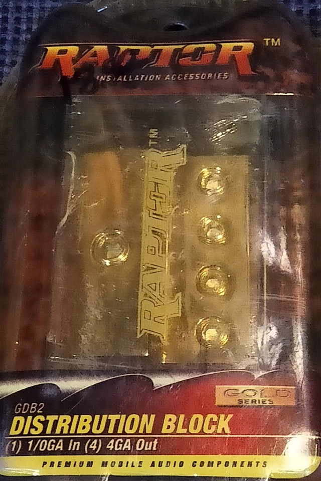 Raptor GDB2, 12-48 Volt, 1/0Ga In to (4) 4ga Out Gold Power Distribution Block - Image 2 of 3