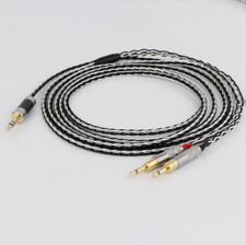 3.5mm to Dual 2.5mm Earphone Cable Copper Silver-plated Headphone Cord for HD700