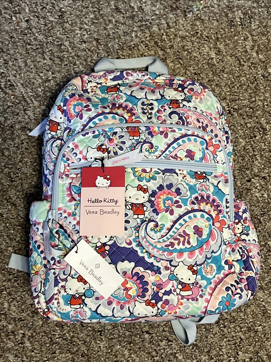 Vera Bradley Hello Kitty Campus Backpack Paisley Back To School Laptop  Travel