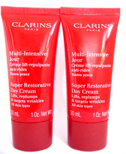 CLARINS Super Restorative Day Cream 60ml Total Worth £98 Sealed in 2x30ml Tubes