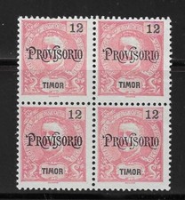 Timor Stamp #104a.... Provisorio Overprint King Carlos..Block of 4.....Mint NG