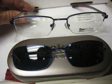 Revolution Eyeglass Frame W/ Magnet sun shade RCF 210 in  PLUM 52-17-136 w/case