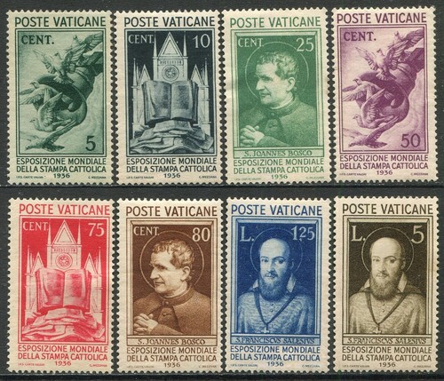 Vatican Series 1936 - 8 Stamps / Catholic Press