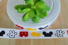 7/8 Inch ( 1YD) Mickey Mouse Grosgrain Ribbon Mickey Pants Shoes Mickey Ears Bow