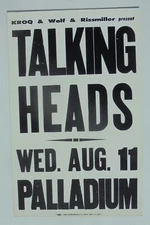 TALKING HEADS AT THE PALLADIUM  -  ORIGINAL VINTAGE CONCERT PROMOTION POSTER
