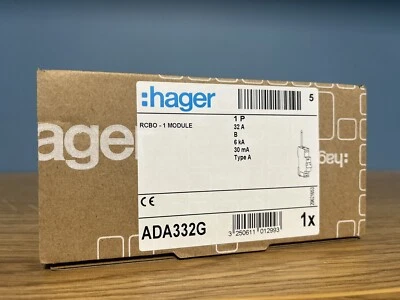 Hager 32amp min Rcbo ADA332G 6kA 30mA