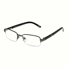 Foster Grant Spare Pair Lyden Gunmetal & Black Semi Rimless Reading Glasses
