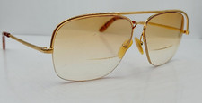 Vintage Logo Paris 025 Gold Pilot Half-Rim Sunglasses France FRAMES ONLY