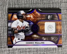 2022 Topps Tribute Cedric Mullins Stamp Of Approval Purple Border Relic No. 7/50