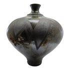 Large Pottery Art Vase Raku Fired Vessel Geometric