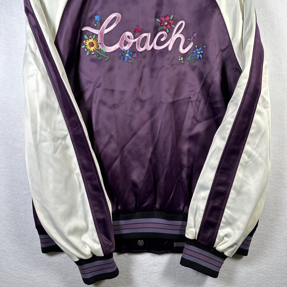 Coach Ladies Quilted Embroidered Floral Souvenir Jacket Size L | eBay