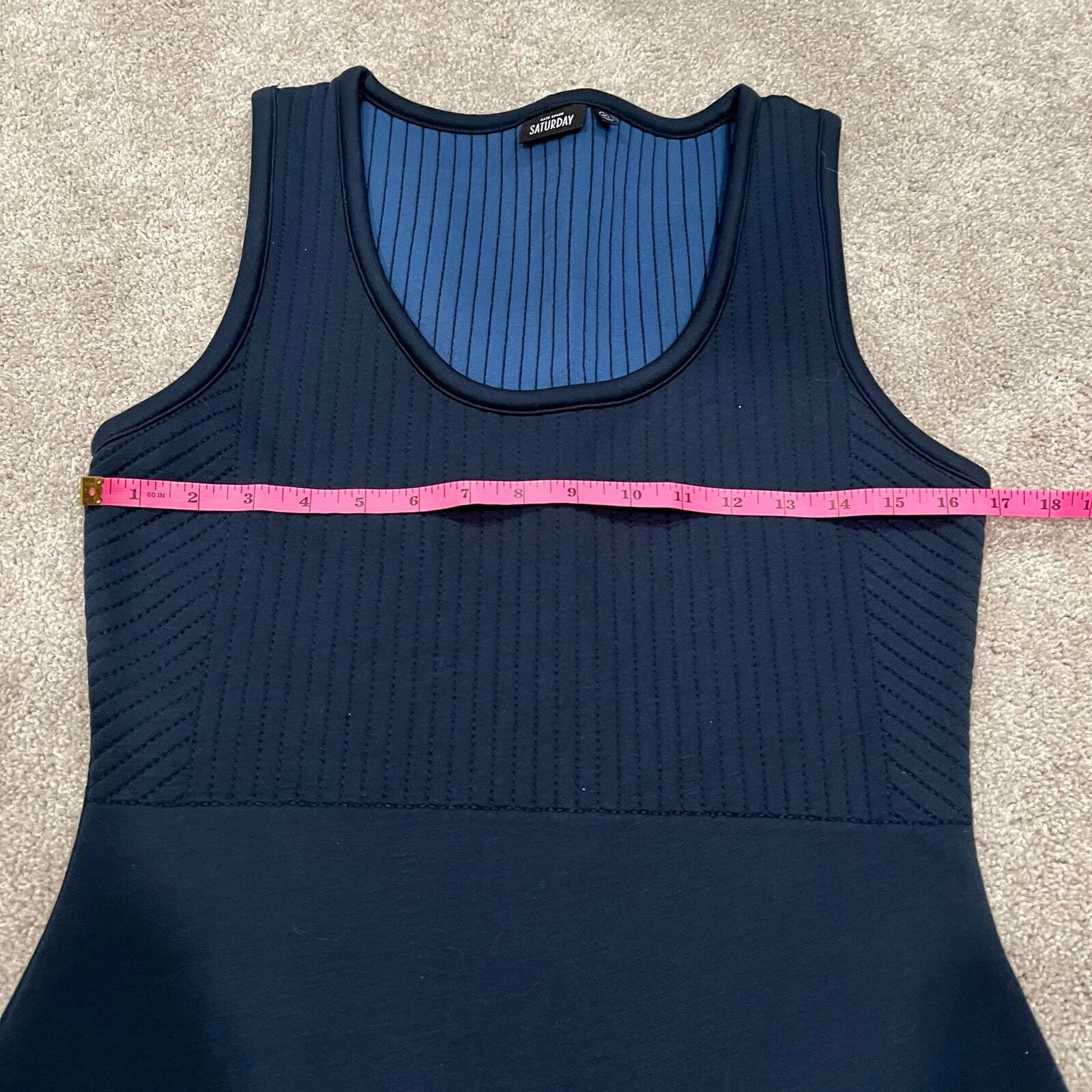 Kate Spade Saturday abito donna corto senza maniche subacqueo colore navy taglia media