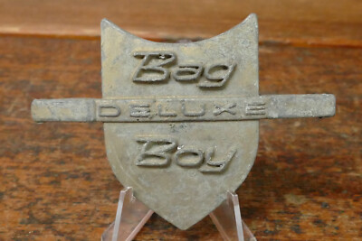 Vintage Bag Boy Deluxe Golf Cart Caddy Metal ID Tag Emblem Advertising Plaque