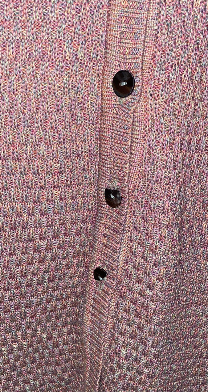 Peruvian Connection Marled Pink Collared Longline… - image 5