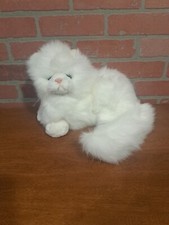Russ Nikki Realistic White Cat Persian Plush Toy New