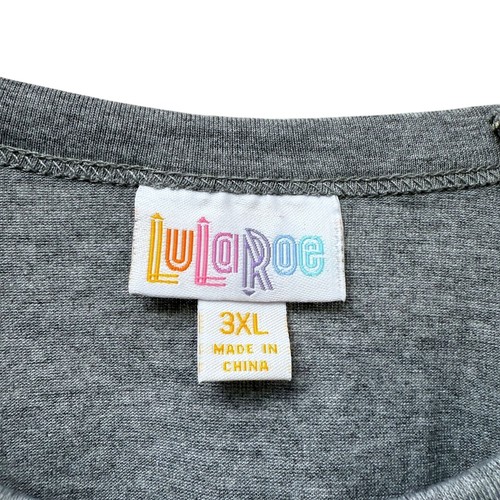 LULAROE Randy Tunic Tee Size 3XL Gray Boho Print 3/4 Sleeves Casual Top NWT - 第 5/9 張圖片