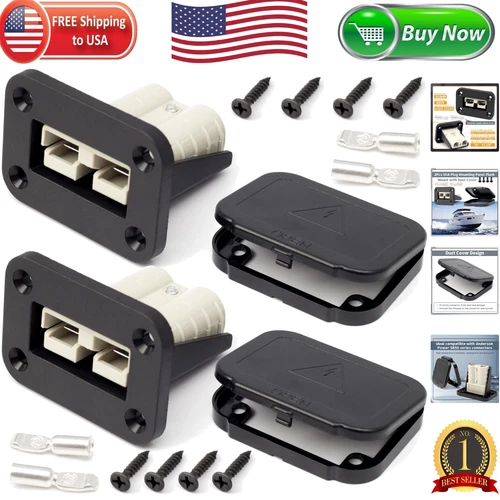 Versatile 50A Socket Panel for RVs and Boats - Easy Installation with Dust Cover
